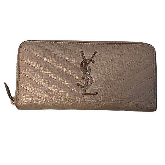 Saint Laurent Zip Around Wallet Gray with COA - Picture 1 of 8